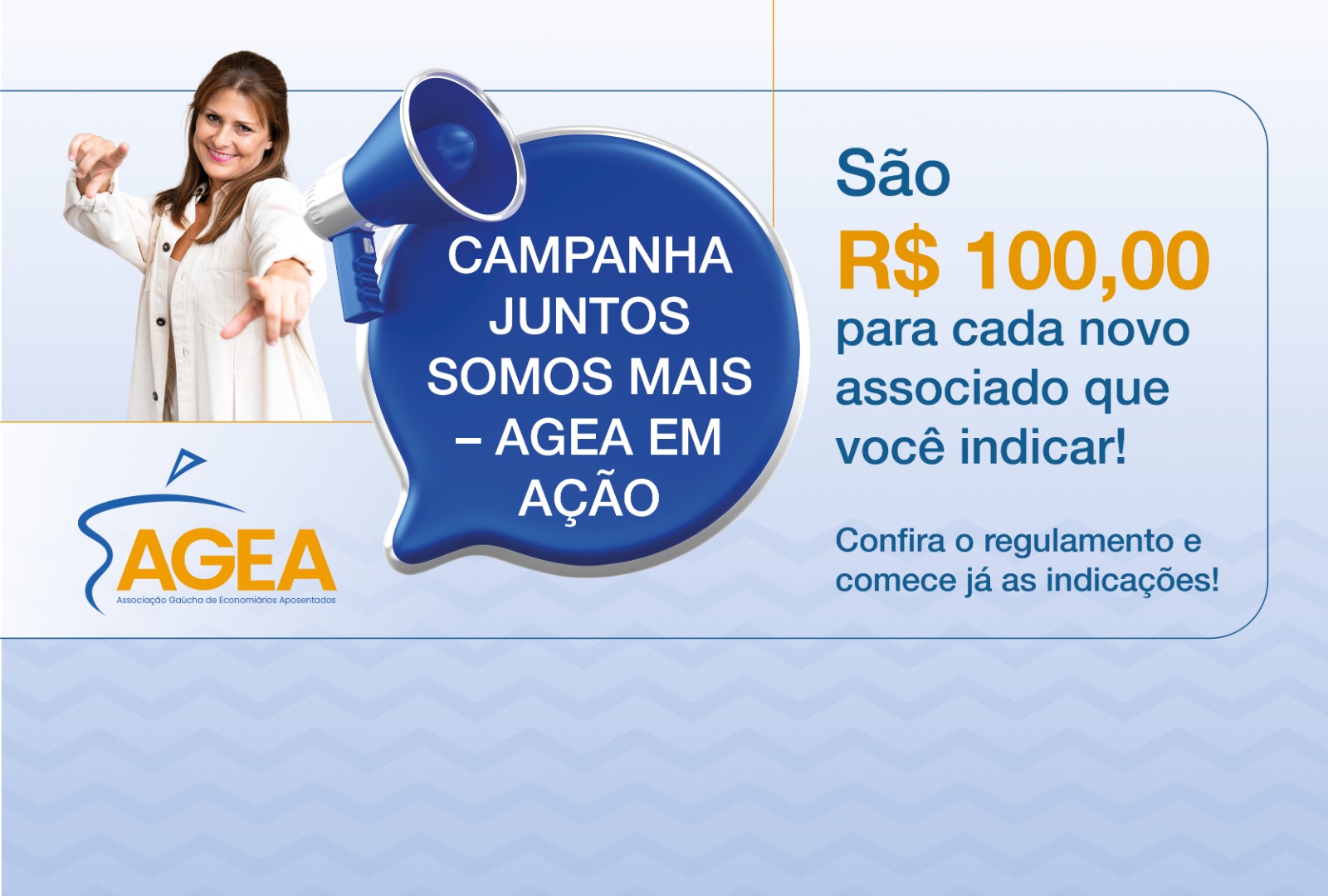 AGEA lança campanha de novos associados com prêmio em dinheiro para quem indicar e para quem se associar